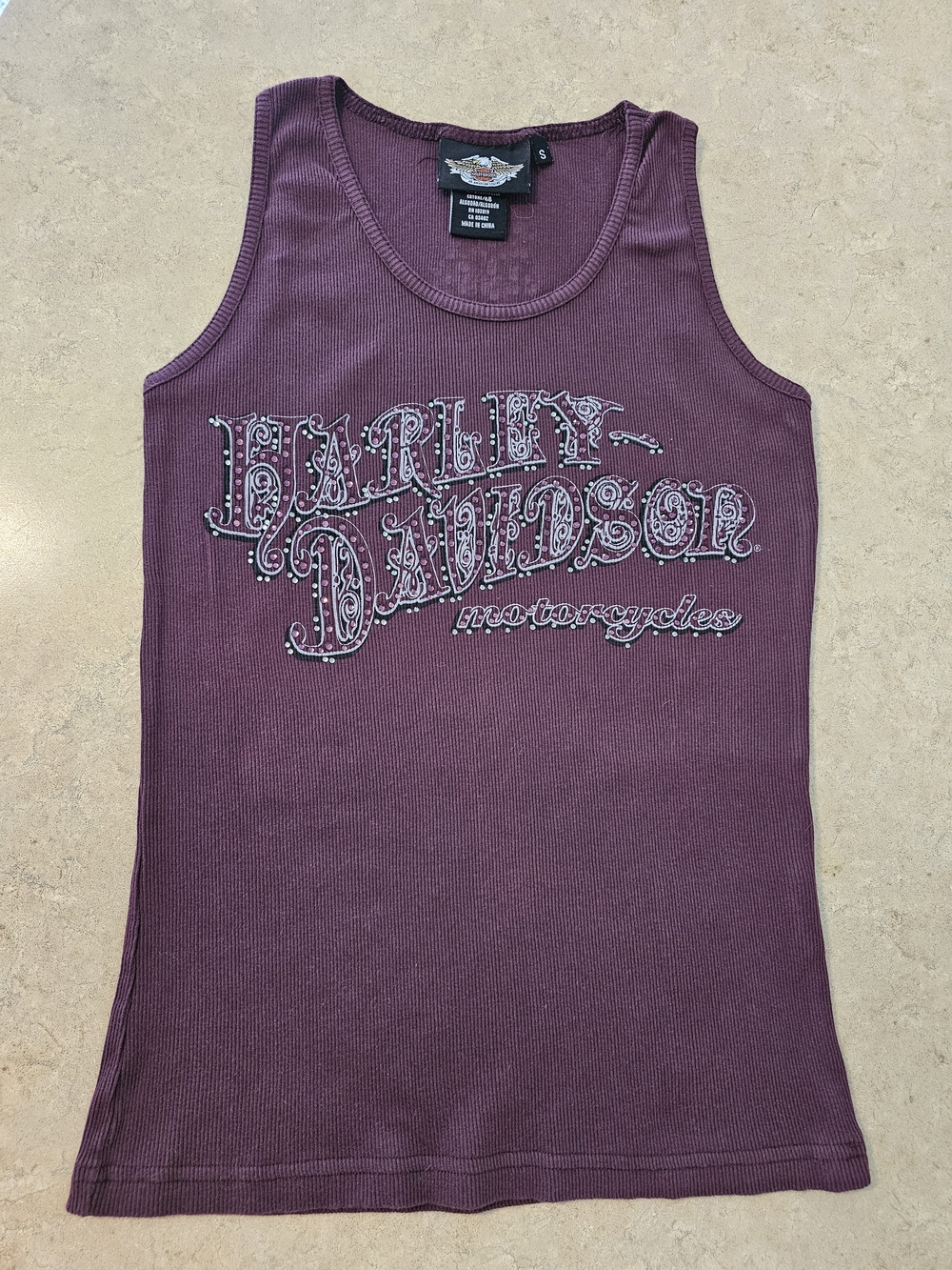 Harley-Davidson Women's Plum Ribbed Logo Tank